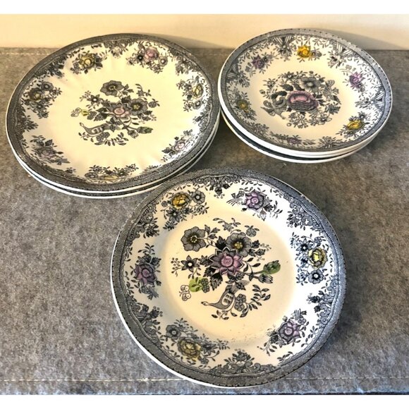 Vintage Egersund Norway Black Pheasant Design Plates 3-6.75", 3-5.5" and Shallow - Picture 1 of 8